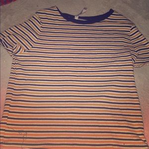 striped cropped tee